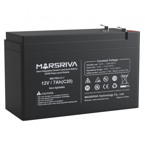 Аккумуляторная батарея Marsriva 12V 7Ah (MR-PBU12-7) купить в Украине: Киев, Днепр, Харьков, Одесса  | Низкая цена, отзывы, характеристики от TELEMART фото