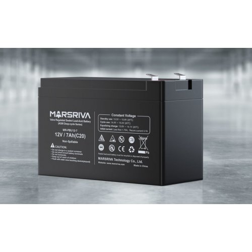 Аккумуляторная батарея Marsriva 12V 7Ah (MR-PBU12-7) купить в Украине: Киев, Днепр, Харьков, Одесса  | Низкая цена, отзывы, характеристики от TELEMART фото