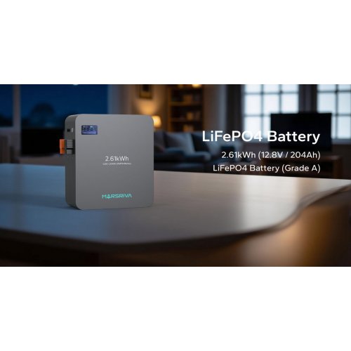 Аккумуляторная батарея Marsriva LiFePO4 12.8V 204Ah 2.61kWh (MR-LFP12-200-WMD) купить в Украине: Киев, Днепр, Харьков, Одесса  | Низкая цена, отзывы, характеристики от TELEMART фото