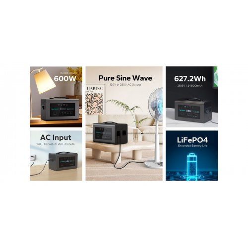 Зарядна станція Marsriva MP6 Pro V2 600W 627.2Wh купити в Україні: Київ, Львів, Хмельницький, Тернопіль, Івано-Франківськ | Низька ціна, відгуки, характеристики від TELEMART фото