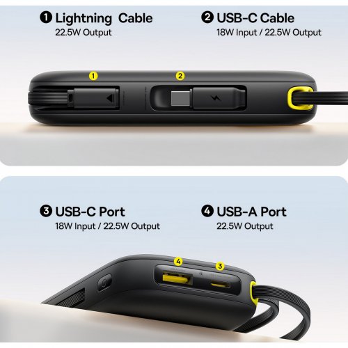 Powerbank Baseus EnerFill FC31 Digital 20000mAh 22.5W (P10082107123-00) Cosmic Black купити в Україні: Київ, Львів, Хмельницький, Тернопіль, Івано-Франківськ | Низька ціна, відгуки, характеристики від TELEMART фото