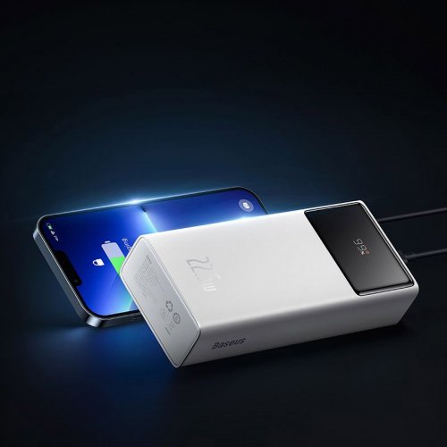 Powerbank Baseus Star-Lord Digital 30000mAh 22.5W (PPXJ080102) White купить в Украине: Киев, Днепр, Харьков, Одесса  | Низкая цена, отзывы, характеристики от TELEMART фото