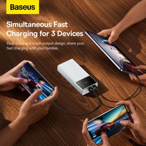 Powerbank Baseus Star-Lord Digital 20000mAh 22.5W (PPXJ080002) White купити в Україні: Київ, Львів, Хмельницький, Тернопіль, Івано-Франківськ | Низька ціна, відгуки, характеристики від TELEMART фото
