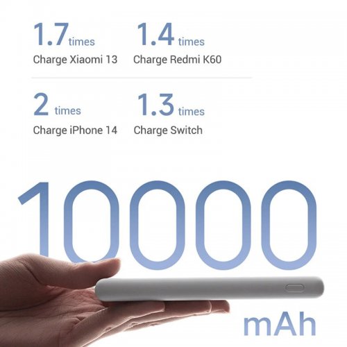 Powerbank Xiaomi Lite 10000mAh 22.5W (BHR9350GL) White купити в Україні: Київ, Львів, Хмельницький, Тернопіль, Івано-Франківськ | Низька ціна, відгуки, характеристики від TELEMART фото