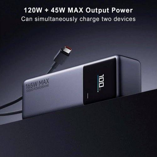 Powerbank Xiaomi 10000mAh 165W Integrated Cable (BHR9361GL) Grey купить в Украине: Киев, Днепр, Харьков, Одесса  | Низкая цена, отзывы, характеристики от TELEMART фото