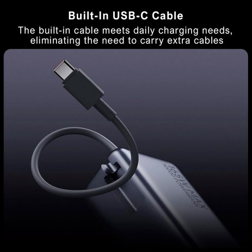 Powerbank Xiaomi 10000mAh 165W Integrated Cable (BHR9361GL) Grey купить в Украине: Киев, Днепр, Харьков, Одесса  | Низкая цена, отзывы, характеристики от TELEMART фото