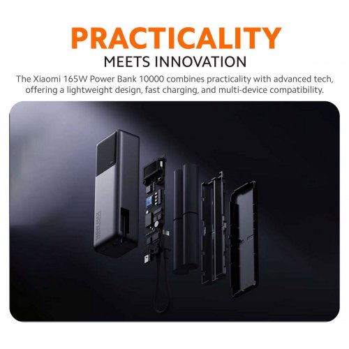 Powerbank Xiaomi 10000mAh 165W Integrated Cable (BHR9361GL) Grey купить в Украине: Киев, Днепр, Харьков, Одесса  | Низкая цена, отзывы, характеристики от TELEMART фото