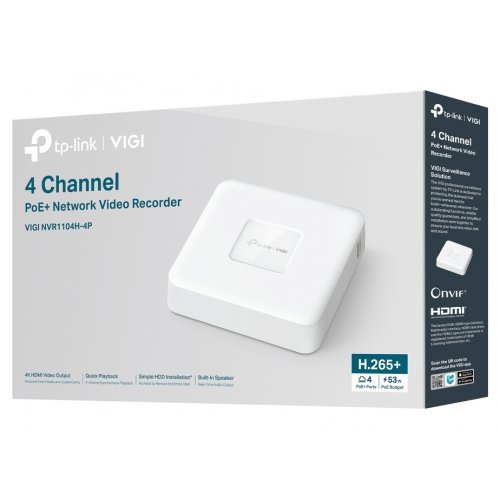 Відеореєстратор мережевий TP-LINK VIGI NVR1104H-4P купити в Україні: Київ, Львів, Хмельницький, Тернопіль, Івано-Франківськ | Низька ціна, відгуки, характеристики від TELEMART фото