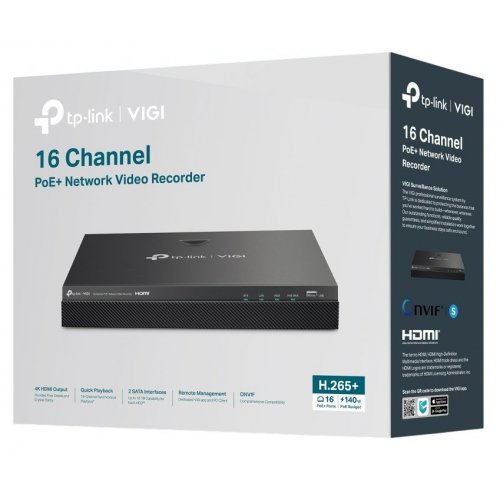 Видеорегистратор сетевой TP-LINK VIGI NVR2016H-16MP купить в Украине: Киев, Днепр, Харьков, Одесса  | Низкая цена, отзывы, характеристики от TELEMART фото