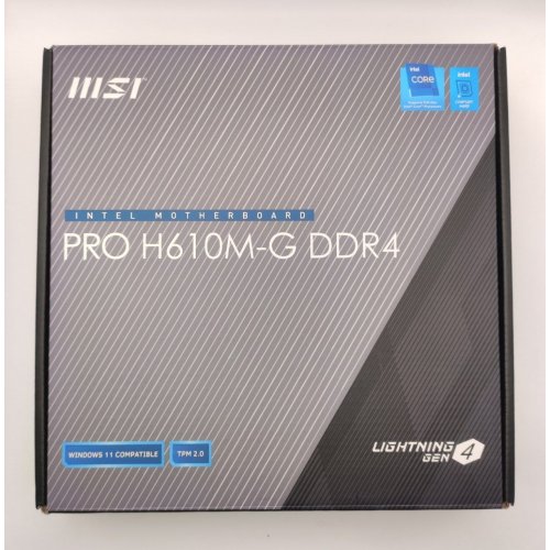 Материнская плата MSI PRO H610M-G DDR4 (s1700, Intel H610) (Восстановлено продавцом, 871662) купить в Украине: Киев, Днепр, Харьков, Одесса  | Проверка совместимости, низкая цена, отзывы, характеристики от TELEMART фото