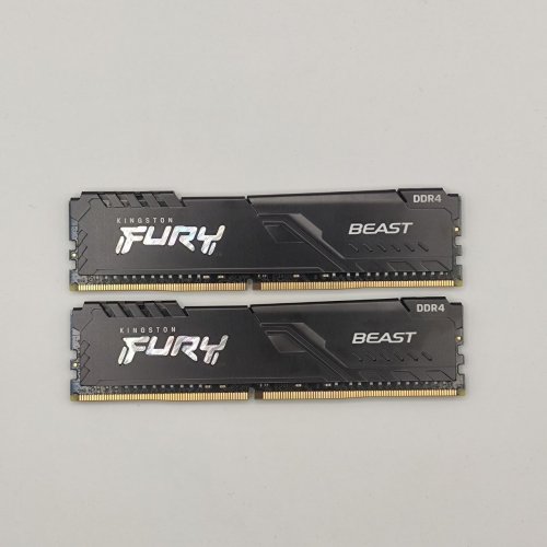 Озу Kingston DDR4 32GB (2x16GB) 3200Mhz FURY Beast Black (KF432C16BB1K2/32) (Восстановлено продавцом, 871664) купить в Украине: Киев, Днепр, Харьков, Одесса  | Проверка совместимости, низкая цена, отзывы, характеристики от TELEMART фото