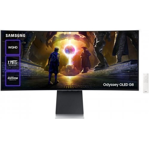 Уцінка монітор Samsung 34" Odyssey G85SD (LS34DG852SZXUA) Silver (Розкрита упаковка, 871666) купити в Україні: Київ, Львів, Хмельницький, Тернопіль, Івано-Франківськ | Низька ціна, відгуки, характеристики від TELEMART фото