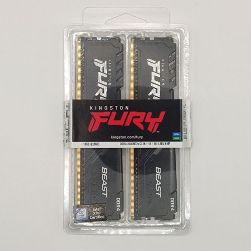 Озу Kingston DDR4 16GB (2x8GB) 3200Mhz FURY Beast Black (KF432C16BBK2/16) (Восстановлено продавцом, 871669) купить в Украине: Киев, Днепр, Харьков, Одесса  | Проверка совместимости, низкая цена, отзывы, характеристики от TELEMART фото