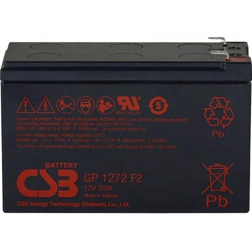 Акумуляторна батарея CSB 12V 7.2Ah (GP1272_25W) купити в Україні: Київ, Львів, Хмельницький, Тернопіль, Івано-Франківськ | Низька ціна, відгуки, характеристики від TELEMART фото