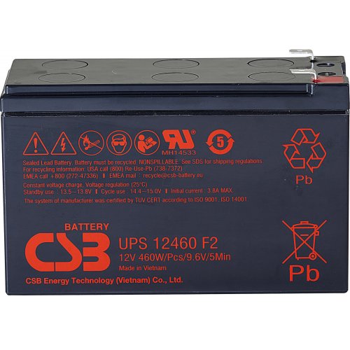 Акумуляторна батарея CSB 12V 9Ah (UPS12460) купити в Україні: Київ, Львів, Хмельницький, Тернопіль, Івано-Франківськ | Низька ціна, відгуки, характеристики від TELEMART фото