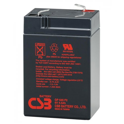 Аккумуляторная батарея CSB 6V 4.5Ah (GP645) купить в Украине: Киев, Днепр, Харьков, Одесса  | Низкая цена, отзывы, характеристики от TELEMART фото