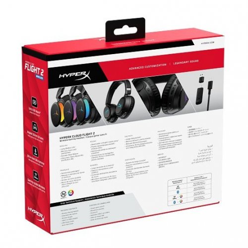 Наушники HyperX Cloud Flight 2 (B5VC4AA) Black купить в Украине: Киев, Днепр, Харьков, Одесса  | Низкая цена, отзывы, характеристики от TELEMART фото