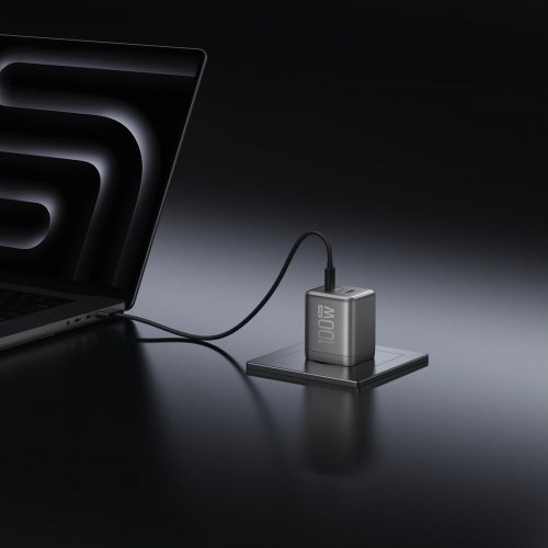 Мережевий зарядний пристрій EcoFlow RAPID Pro USB + 2 x USB Type-C 100W (EFA-100W-GAN-CHARGER-EU) Silver купити в Україні: Київ, Львів, Хмельницький, Тернопіль, Івано-Франківськ | Низька ціна, відгуки, характеристики від TELEMART фото