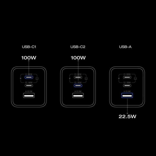 Мережевий зарядний пристрій EcoFlow RAPID Pro USB + 2 x USB Type-C 100W (EFA-100W-GAN-CHARGER-EU) Silver купити в Україні: Київ, Львів, Хмельницький, Тернопіль, Івано-Франківськ | Низька ціна, відгуки, характеристики від TELEMART фото