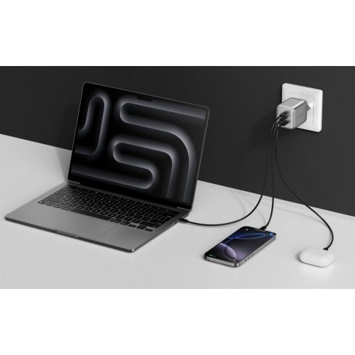 Мережевий зарядний пристрій EcoFlow RAPID Pro USB + 2 x USB Type-C 100W (EFA-100W-GAN-CHARGER-EU) Silver купити в Україні: Київ, Львів, Хмельницький, Тернопіль, Івано-Франківськ | Низька ціна, відгуки, характеристики від TELEMART фото