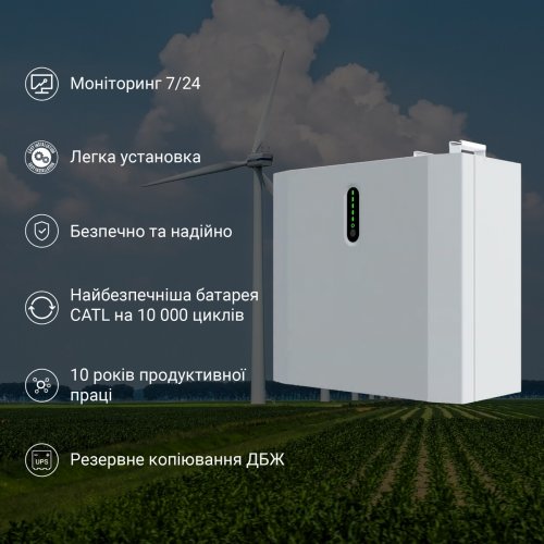 Аккумуляторная батарея EnSmart PowerAll 51.2V 100A 5.1kWh (ENBPPWH5000L048-1) купить в Украине: Киев, Днепр, Харьков, Одесса  | Низкая цена, отзывы, характеристики от TELEMART фото