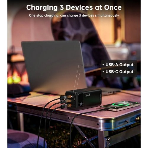 Powerbank Choetech B733 50000mAh 65W (B733-CCBK) Black купити в Україні: Київ, Львів, Хмельницький, Тернопіль, Івано-Франківськ | Низька ціна, відгуки, характеристики від TELEMART фото