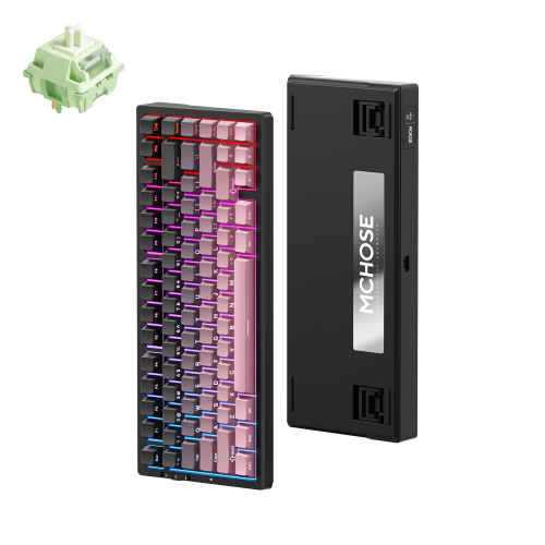 Клавіатура MCHOSE G75 Pro RGB Mechanical Matcha Latte Switch V2 Wireless (MC-G75-16A) Black/Pink купити в Україні: Київ, Львів, Хмельницький, Тернопіль, Івано-Франківськ | Низька ціна, відгуки, характеристики від TELEMART фото