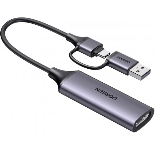 Уценка устройство видеозахвата Ugreen CM716 USB Type-C/USB-A to HDMI 4K (25854) Gray (Вскрытая упаковка, 872044) купить в Украине: Киев, Днепр, Харьков, Одесса  | Низкая цена, отзывы, характеристики от TELEMART фото