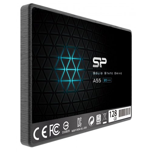 SSD-диск Silicon Power Slim A55 128GB 2.5" (SP128GBSS3A55S25) (Восстановлено продавцом, 872057) купить в Украине: Киев, Днепр, Харьков, Одесса  | Проверка совместимости, низкая цена, отзывы, характеристики от TELEMART фото