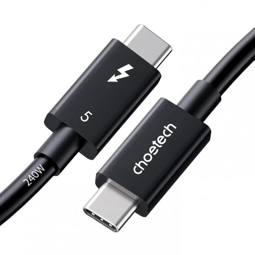 Кабель Choetech Thunderbolt 5 USB Type-C to USB Type-C 8K 1m (A3011) Black купить в Украине: Киев, Днепр, Харьков, Одесса  | Низкая цена, отзывы, характеристики от TELEMART фото