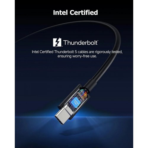 Кабель Choetech Thunderbolt 5 USB Type-C to USB Type-C 8K 1m (A3011) Black купить в Украине: Киев, Днепр, Харьков, Одесса  | Низкая цена, отзывы, характеристики от TELEMART фото