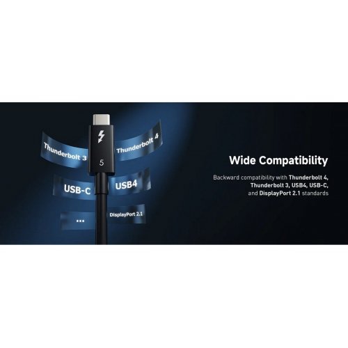 Кабель Choetech Thunderbolt 5 USB Type-C to USB Type-C 8K 1m (A3011) Black купить в Украине: Киев, Днепр, Харьков, Одесса  | Низкая цена, отзывы, характеристики от TELEMART фото