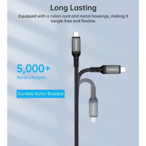 Кабель Choetech USB Type-C to USB Type-C 8K 2m (XCC-1042) Black купить в Украине: Киев, Днепр, Харьков, Одесса  | Низкая цена, отзывы, характеристики от TELEMART фото