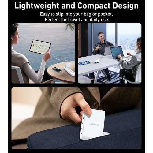 Сетевое зарядное устройство Choetech USB + 3 x USB Type-C 100W (PD9002) White купить в Украине: Киев, Днепр, Харьков, Одесса  | Низкая цена, отзывы, характеристики от TELEMART фото