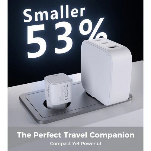 Мережевий зарядний пристрій Choetech USB Type-C 100W (PD9031) White купити в Україні: Київ, Львів, Хмельницький, Тернопіль, Івано-Франківськ | Низька ціна, відгуки, характеристики від TELEMART фото