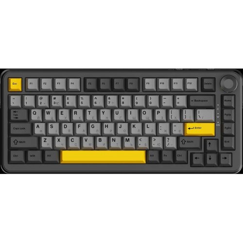 Уценка клавиатура Ajazz AK820 MAX RGB Magnetic Switches (AK820MAX-WM-BGY) Black/Gray/Yellow (Повреждена упаковка, 872082) купить в Украине: Киев, Днепр, Харьков, Одесса  | Низкая цена, отзывы, характеристики от TELEMART фото