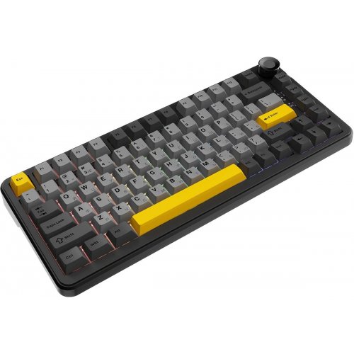 Уценка клавиатура Ajazz AK820 MAX RGB Magnetic Switches (AK820MAX-WM-BGY) Black/Gray/Yellow (Повреждена упаковка, 872082) купить в Украине: Киев, Днепр, Харьков, Одесса  | Низкая цена, отзывы, характеристики от TELEMART фото