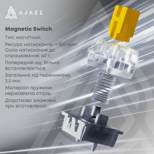 Уценка клавиатура Ajazz AK820 MAX RGB Magnetic Switches (AK820MAX-WM-BGY) Black/Gray/Yellow (Повреждена упаковка, 872082) купить в Украине: Киев, Днепр, Харьков, Одесса  | Низкая цена, отзывы, характеристики от TELEMART фото