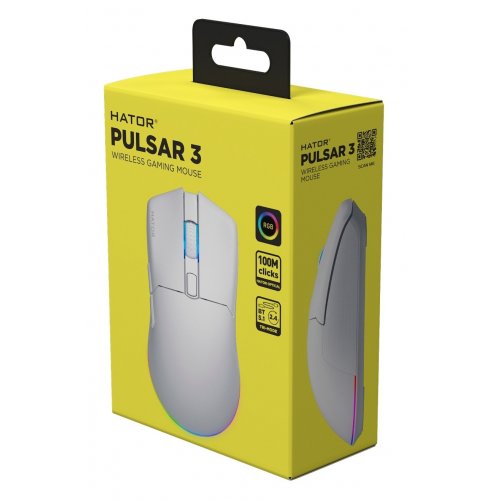 Уцінка миша HATOR Pulsar 3 Wireless (HTM631) White (Розкрита упаковка, 872108) купити в Україні: Київ, Львів, Хмельницький, Тернопіль, Івано-Франківськ | Низька ціна, відгуки, характеристики від TELEMART фото