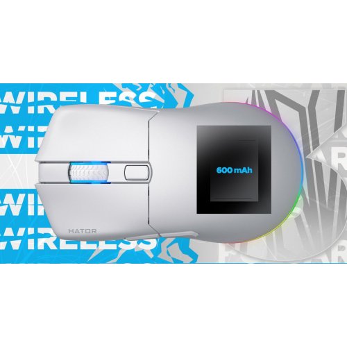 Уцінка миша HATOR Pulsar 3 Wireless (HTM631) White (Розкрита упаковка, 872108) купити в Україні: Київ, Львів, Хмельницький, Тернопіль, Івано-Франківськ | Низька ціна, відгуки, характеристики від TELEMART фото