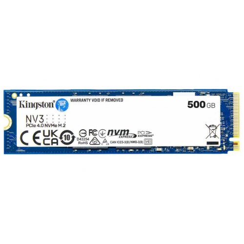 Уцінка ssd-диск Kingston NV3 3D NAND 500GB M.2 (2280 PCI-E) NVMe x4 (SNV3S/500G) (Розкрита упаковка, 872112) купити в Україні: Київ, Львів, Хмельницький, Тернопіль, Івано-Франківськ | Перевірка сумісності, низька ціна, відгуки, характеристики від TELEMART фото