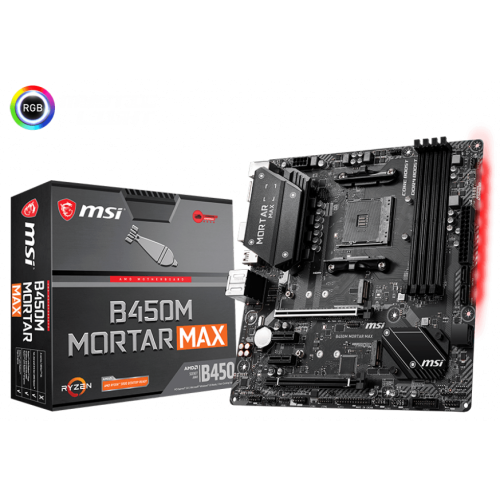 Материнська плата MSI B450M MORTAR MAX (sAM4, AMD B450) (Відновлено продавцем, 872142) купити в Україні: Київ, Львів, Хмельницький, Тернопіль, Івано-Франківськ | Перевірка сумісності, низька ціна, відгуки, характеристики від TELEMART фото