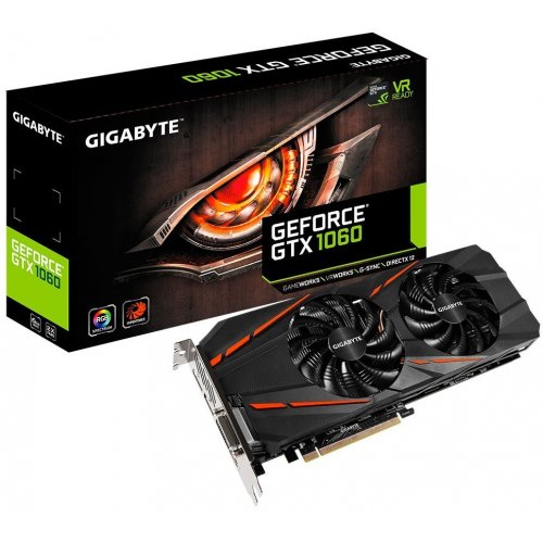 Відеокарта Gigabyte GeForce GTX 1060 D5 6144MB (GV-N1060D5-6GD) (Відновлено продавцем, 872146) купити в Україні: Київ, Львів, Хмельницький, Тернопіль, Івано-Франківськ | Перевірка сумісності, низька ціна, відгуки, характеристики від TELEMART фото