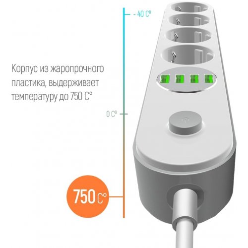 Уцінка мережевий фільтр ColorWay 2 м 4 розетки + 4 USB (CW-CHE44W) White (Розкрита упаковка, 872293) купити в Україні: Київ, Львів, Хмельницький, Тернопіль, Івано-Франківськ | Низька ціна, відгуки, характеристики від TELEMART фото