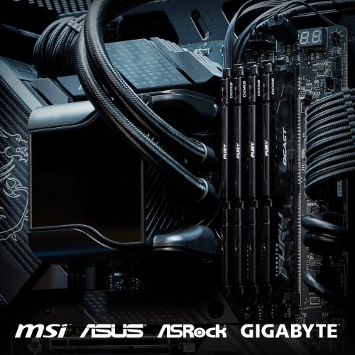 Уцінка озп Kingston DDR5 32GB (2x16GB) 6000Mhz FURY Beast Black (KF560C30BBK2-32) (Розкрита упаковка, 872294) купити в Україні: Київ, Львів, Хмельницький, Тернопіль, Івано-Франківськ | Перевірка сумісності, низька ціна, відгуки, характеристики від TELEMART фото