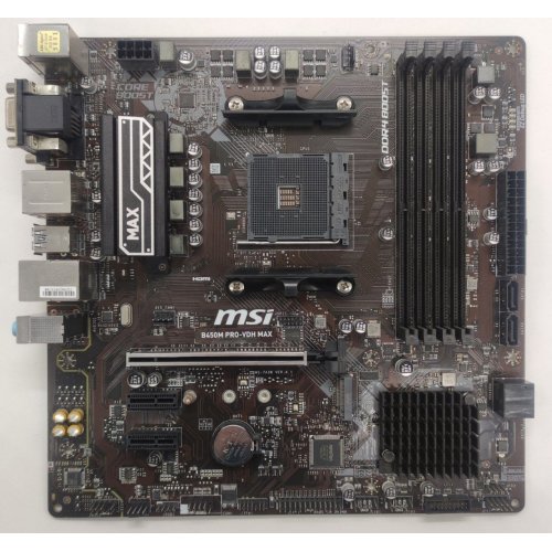 Материнская плата MSI B450M PRO-VDH MAX (sAM4, AMD B450) (Восстановлено продавцом, 872317) купить в Украине: Киев, Днепр, Харьков, Одесса  | Проверка совместимости, низкая цена, отзывы, характеристики от TELEMART фото