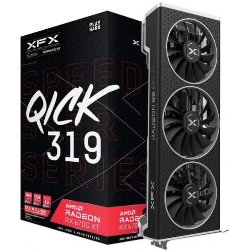 Відеокарта XFX Radeon RX 6700 XT SPEEDSTER QICK 319 BLACK 12288MB (RX-67XTYPBDP) (Відновлено продавцем, 872456) купити в Україні: Київ, Львів, Хмельницький, Тернопіль, Івано-Франківськ | Перевірка сумісності, низька ціна, відгуки, характеристики від TELEMART фото