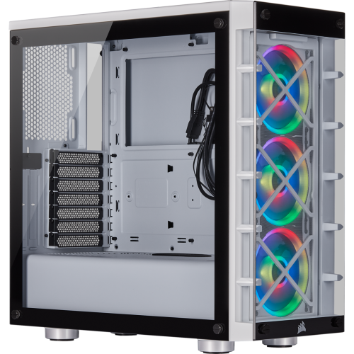 Корпус Corsair iCUE 465X RGB Tempered glass без БП (CC-9011189-WW) White (Восстановлено продавцом, 872499) купить в Украине: Киев, Днепр, Харьков, Одесса  | Проверка совместимости, низкая цена, отзывы, характеристики от TELEMART фото