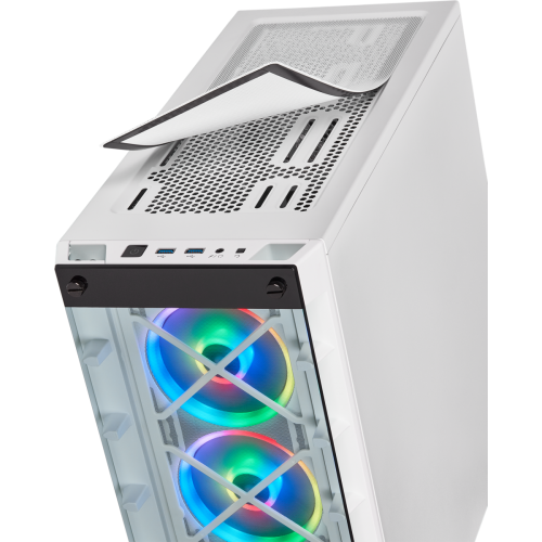 Корпус Corsair iCUE 465X RGB Tempered glass без БП (CC-9011189-WW) White (Восстановлено продавцом, 872499) купить в Украине: Киев, Днепр, Харьков, Одесса  | Проверка совместимости, низкая цена, отзывы, характеристики от TELEMART фото