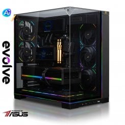 Комп'ютер EVOLVE UltraPart Vision Pro+ (EVUP-VSNR980X3DN508-D564S2TBK) Black / AMD Ryzen 7 9800X3D (4.7–5.2 ГГц), 8 ядер / NVIDIA GeForce RTX 5080 / 64 ГБ (DDR5) / 2048 ГБ (SSD)
